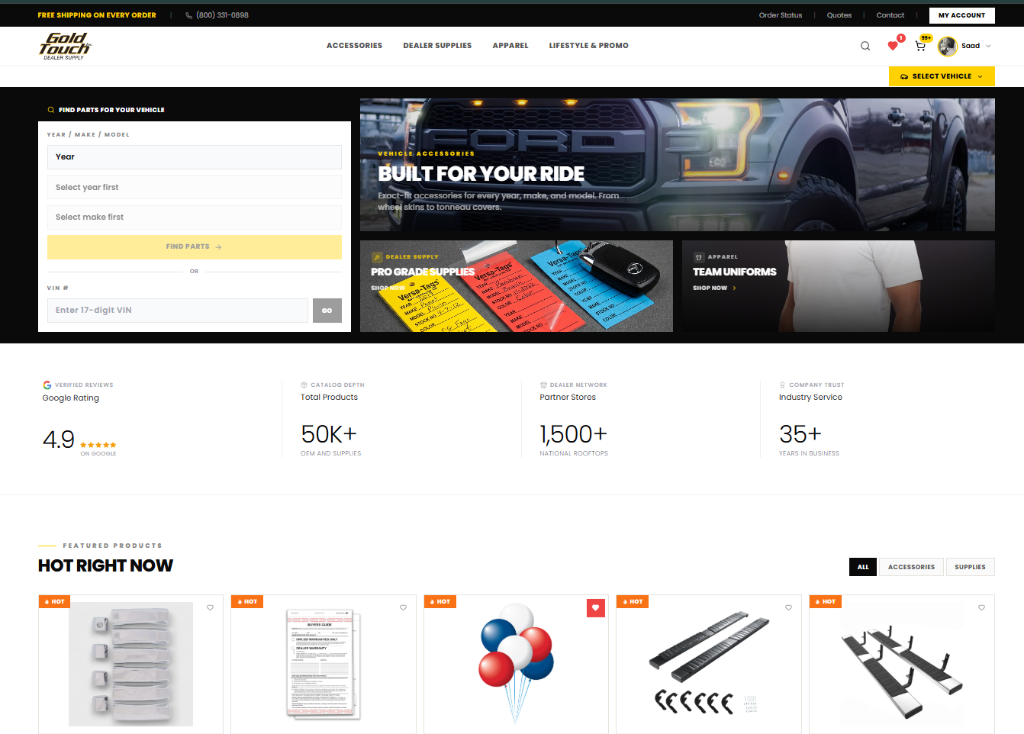 Automotive E-Commerce Storefront